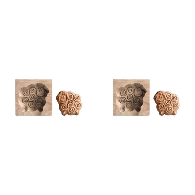 DIY Baking Moulds Wooden Cookie Embossing Tools for Decorative Crafting and Festive Celebrations in Kitchen Activities*2 Pack