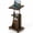 Brown + Black, variant on Giantex Rolling Lectern Podium Stand 27-37.5 Inch Adjustable Laptop Table with Storage Brown + Black