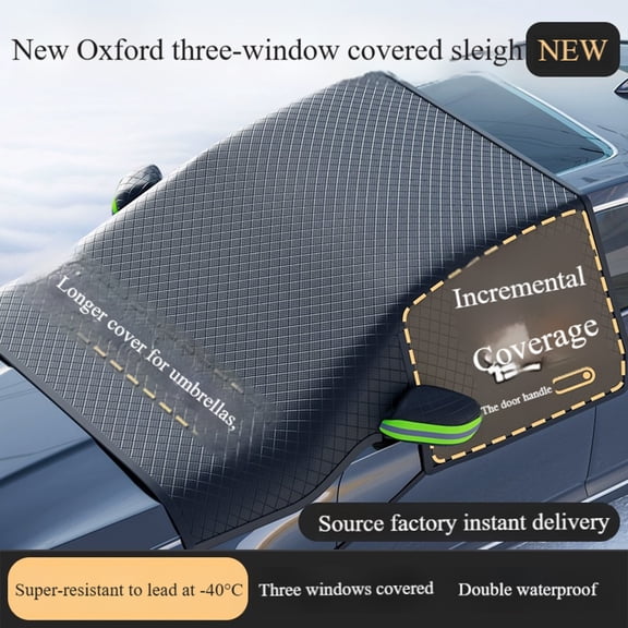 Windshield Snow Cover, Car Windshield Cover for Ice and Snow, Automotive Large Windshield Frost Cover With Side Window and Mirror Protector in Winter, Suitable for Most Vehicle,Sedan,SUV