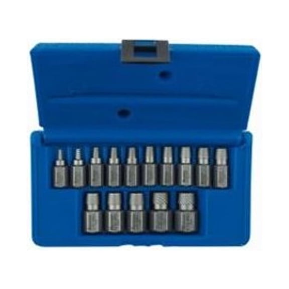 Hanson 53228 15 Piece Hex Head Multi Spline Extractor Set