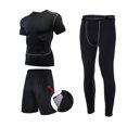 thumbnail image 4 of Quick-drying sports suit men's summer short-sleeved T-shirt workout clothes running equipment tights training three-piece basketball, 4 of 6