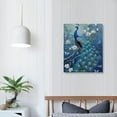 thumbnail image 4 of ONETECH Peacock Wall Art Blue Peacock Flower Butterfly Pictures Wall Decor Elegant Peacock Canvas Prints Framed Modern Artwork Home Office Decorations For Kitchen Bedroom Bathroom Living Room Framed, 4 of 5