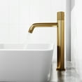 thumbnail image 3 of VIGO Matte Stone Marigold Composite Rectangular Vessel Bathroom Sink in White with Faucet and Pop-Up Drain in Matte Gold, 3 of 10
