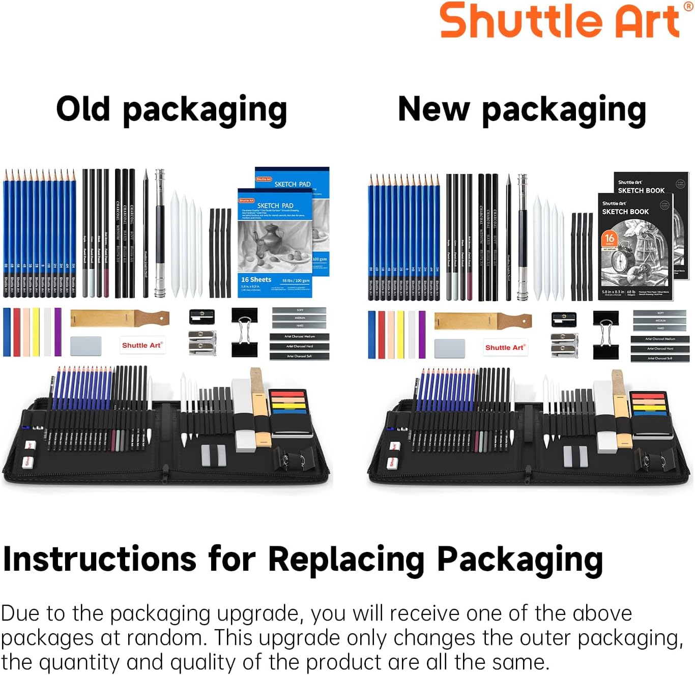 Shuttle Art Professional Sketch Pencil Set, 52 Pieces photo 3