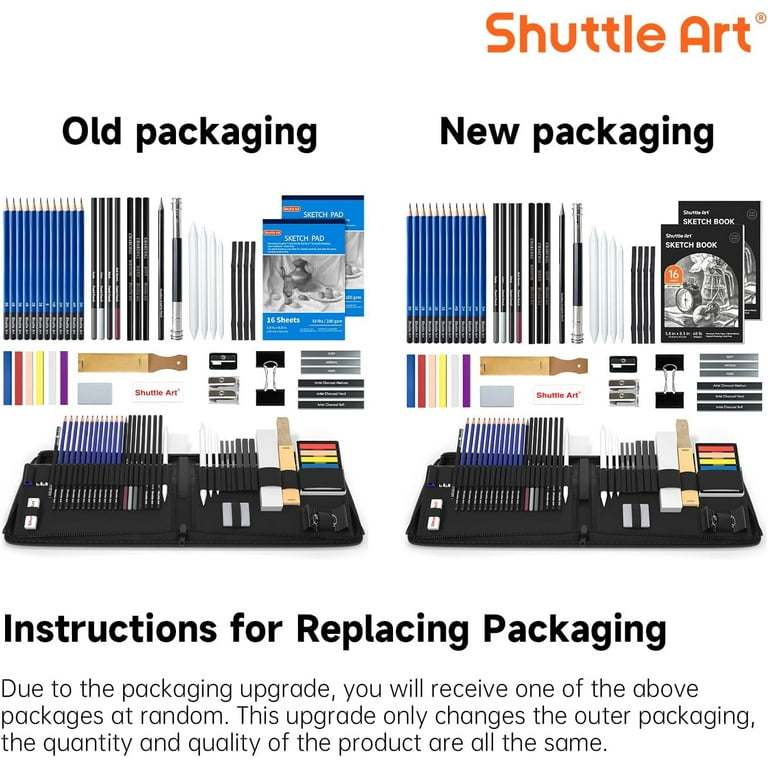 Shuttle Art Drawing Pencils Set 52 Pack with Zipper Carry Case
