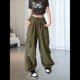 thumbnail image 5 of Pantalones Cargo para Mujer, Pantalones Casuales de Senderismo, Pantalones Holgados Y2K de Cintura Alta con Múltiples Bolsillos Verde XXL, 5 of 9