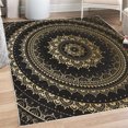 thumbnail image 1 of Mandala Decorative Rug, Circle Universe and Cosmos Esoteric Oriental Flower Pattern of Image Print, Quality Carpet for Bedroom Dorm and Living Room, 6 Sizes, Black Camel, by Ambesonne, 1 of 4