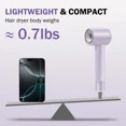 thumbnail image 6 of Purple Ionic High Speed Hair Dryer, 500M Negative Ions, Low Noise Lightweight Blow Dryer with Thermo-Control & Magnetic Nozzle, 6 of 12