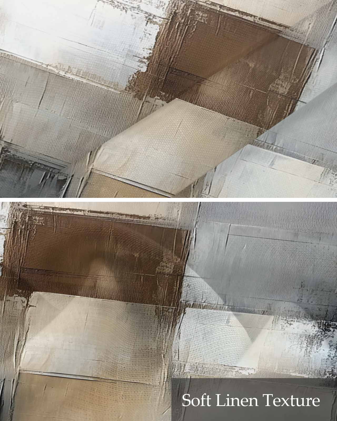 Gray Brown Kitchen Valances for Windows Farmhouse Linen Window Valance Curtain for Living Room Window Treatment Abstract Oil Painting Color Blocks Valance Rod Pocket Topper Drape, 42 x 18 Inch