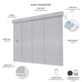 thumbnail image 5 of Yoolax Motorized Panel Track Blind Work with Remote Control Smart Light Filtering Vertical Blinds Electric Large Window Shade for Patio Sliding Door(80% Shading Shinny Grey,100"W x 84"H), 5 of 7