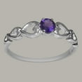 thumbnail image 2 of LBG British Made 9ct White Gold Natural Amethyst Womens Solitaire Ring - 33 size options - Size 11.75, 2 of 6