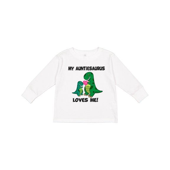 Inktastic My Auntiesaurus Loves Me Boys or Girls Long Sleeve Toddler T-Shirt