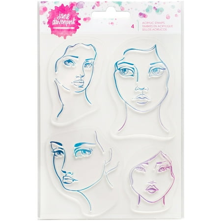 Acrylic Stamps - Jane Davenport Mixed Media Acrylic Stamps 4 Faces