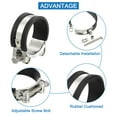 thumbnail image 3 of Unique Bargains T-Bolt Hose Clamp 4Pack 48-51mm Rubber Cushion Metal Intake Intercooler Clamps, 3 of 4