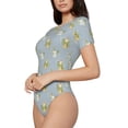 thumbnail image 2 of Lsque Baby Elephant Giraffe Women's Crew Neck Short Sleeve Bodysuit Basic T Shirts Tops Onesie Adult Cute Pajama-Large, 2 of 8
