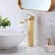 thumbnail image 1 of Robinet salle de bain lavabo alta cascada bec pour vasque,Mitigeur eau froide et chau moderne carré chromé trou simple (Doré), 1 of 4