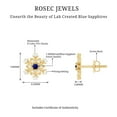 thumbnail image 6 of Rosec Jewels Lab Grown Blue Sapphire Snowflake Earrings with Moissanite - AAAA Quality Certified - Ready to Gift for Christmas, 14K Yellow Gold, 6 of 7