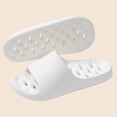 thumbnail image 6 of Unisex Quick Dry Shower Slides - Lightweight EVA Non Slip Bathroom Slippers for Women Men, Cushioned Cloud Sandals with Drainage Holes White,Size 4.5-6, 6 of 6