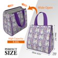 thumbnail image 3 of Bichon Dog Purple Florals Insulated Lunch Bag for Women & Adults,Large Portable Soft Cooler Lunch Bag,Thermal Food Storage Tote with Pearl Cotton,8.66L,8.75x5.75x9.5 Inch, 3 of 6