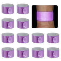 22cm Reflective Bands, 12pcs Reflective Arm Bands Straps Wrist Reflective Running Gear Safety Reflective Straps Bracelets High Visibility for Night Walking Bicycle, Purple