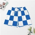 thumbnail image 3 of PRIYAL Ensemble de Pyjama en Soie Blanc et Bleu pour Femmes, Manches Courtes, Confortable, 2 Pcs, 3 of 6