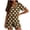 #1, variant on Pajama Sets for Women 2 Piece Cute Print Ruffle Short Sleeve Notch Collar Bow Front Tie Up Shirt and Shorts Women's Pajama Sets for Sleepwear,L