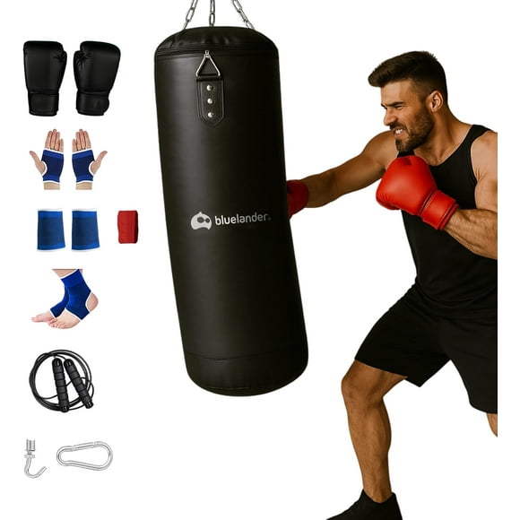 Saco de Box 1,20 m Bluelander, Costal de Boxeo, Negro