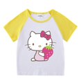 thumbnail image 3 of Hello Kitty-ropa transpirable de algodón puro para niños, conjunto de dos piezas, moda informal para niñas, pantalones cortos de manga corta, traje deportivo para niño, 3 of 5