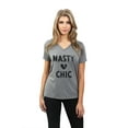 thumbnail image 2 of Thread Tank Nasty Woman Chic Women's Relaxed V-Neck T-Shirt Tee Heather Grey Small, 2 of 4