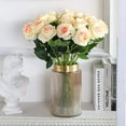 thumbnail image 3 of Conjunto de 12 rosas artificiales, flores de seda falsas decorativas con un solo tallo, flor realista, champán Sincero Electrónica, 3 of 5