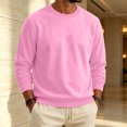 thumbnail image 4 of Domuza Mens Warm Fleece Crewneck, Long Sleeve Pullover Sweatshirt, Relaxed Fit Top for Everyday Wear - Pink XL, 4 of 6