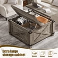 thumbnail image 5 of Romorgniz 35.7" W Square Lift Top Coffee Table Farmhouse Coffee Table with Large Hidden Storage Wooden Center Table for Living Room, Grey, 5 of 10