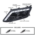 thumbnail image 4 of Spec-D Tuning Smoke Lens LED Glossy Black Housing Projector Headlights Head Lamps Compatible with 2010-2012 Ford Fusion Left + Right Pair Headlamps Assembly, 4 of 8