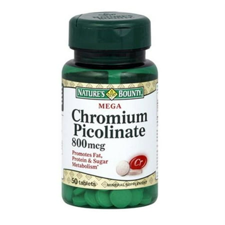 Nature's Bounty Mega 800 comprimés picolinate de chrome 50 mcg ea (pack de 2)