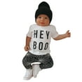 thumbnail image 3 of Generic Baby Boys Girls Clothes Set Halloween Letter T Shirt Tops Pants 2PCS Outfits for Christmas Holiday Party Halloween（6-12 Months White）, 3 of 9