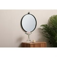 thumbnail image 3 of Metal frame round mirror with decorative hook 18 inch in Black, 3 of 5