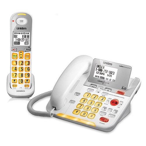 Uniden D3098 Corded/Cordless Phone with Large Backlit LCD Display and