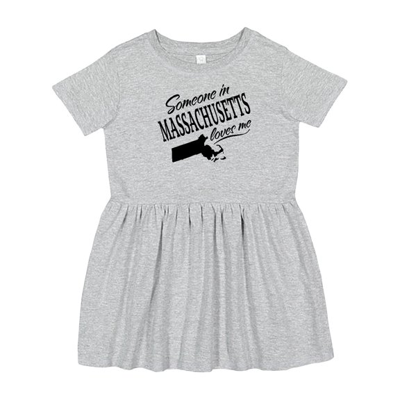 Inktastic Someone in Massachusetts Loves Me Girls Toddler Dress
