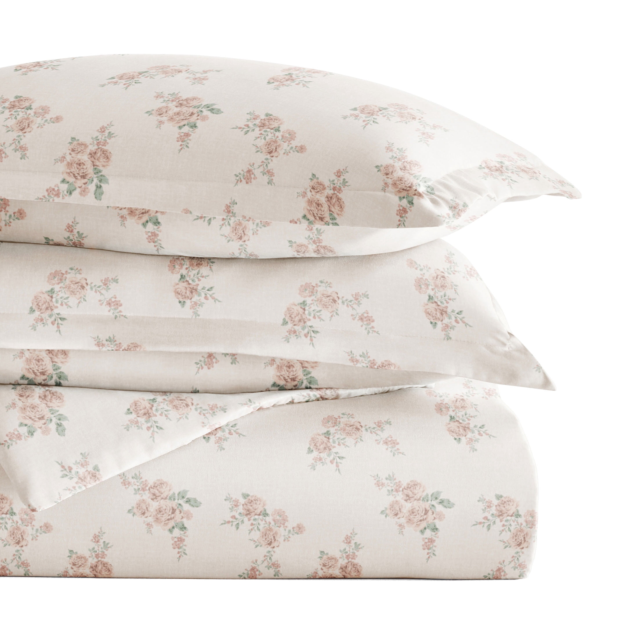 Duvet Cover Set - Ultra Soft & Breathable - Floral Rose Apricot for Full/Size Bedding by Comfort Canopy