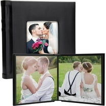 Black 10" x 10" Square Self-Stick Albums with Cameo Cover - Holds 20 Photos - Pack of 6