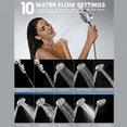 thumbnail image 4 of High Pressure 8" Rainfall Shower Head and Handheld Combo with 10 Spray Settings, Magnetic Docking, and Power Wash Mode, Chrome Finish, 4 of 9