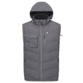 thumbnail image 2 of Little Donkey Andy Men's Reversible Fleece Puffy Vest Warm Sleeveless Puffer Jacket with Removable Hood for Golfing Hiking Grey XXL, 2 of 7