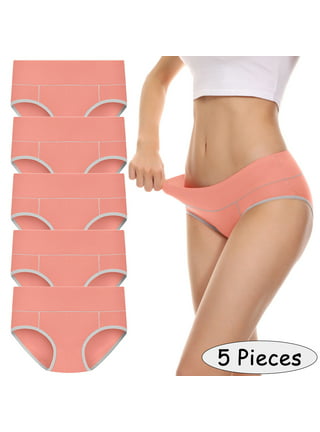 Qcmgmg Women's High Waisted Leak Proof Briefs Soft Breathable Panties Solid  Color Menstrual Period Underwear L
