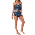 thumbnail image 2 of INSPIRE CHIC Women's Pajamas Set Lace Trim Bow Camisole Soft Tank Top and Shorts Loungewear 2026 Sleepwear 2 Pcs XL Blue, 2 of 6