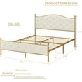 thumbnail image 7 of Full Size Bed Frame with Velvet Tufted Headboard, Heavy Duty Metal Slats/No Box Spring Needed/Large Storage Space/Easy Assembly, Off-White, 7 of 7