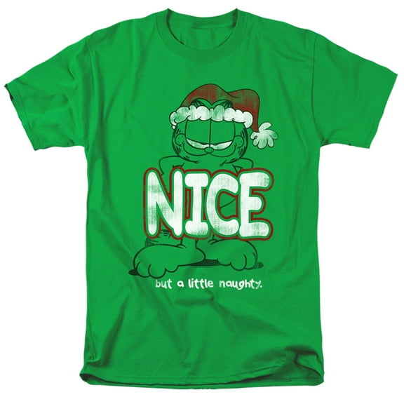 Garfield A Little Naughty S/S Adult 18/1 T-Shirt Kelly Green
