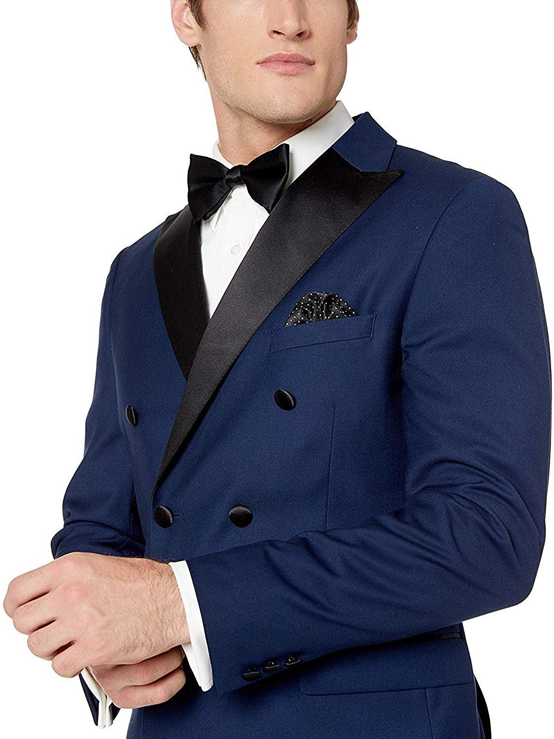 Adam Baker Men's 91003 Regular Fit 2-Piece Double Breasted Shawl Collar Tuxedo - Midnight Blue - 48L - image 3 of 10