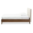 thumbnail image 3 of Baxton Studio Alinia Mid-century Retro Modern Fabric Upholstered Walnut Wood Platform Bed, Multiple Sizes, Multiple Colors, 3 of 5