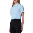 thumbnail image 4 of Cuerpo de mujer con botones INSPIRE CHIC, con cuello, de manga corta, leotardo de oficina, color azul claro, talla M, 4 of 4