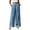 Blue, variant on Lenpel Womens Cotton Linen Palazzo Pants Fashion Pleated Pull on Wide Leg Baggy Trousers Lounge Beach Vacation Clothes